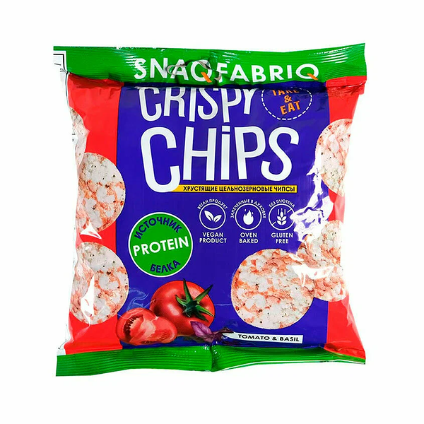 Чипсы низкокалорийные Snaq Fabriq Томат и базилик (без глютена) 50 г