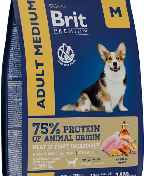 Сухой корм для собак Brit Adult Medium Курица 3кг