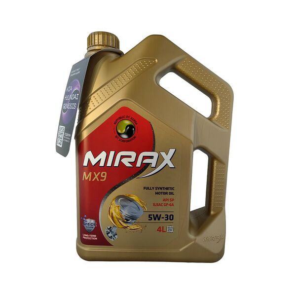Масло моторное синтетическое Mirax MX9 SAE 5W30 ILSAC GF-6A АРI SP 4л