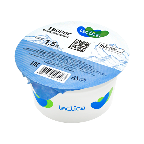 Творог Lactica Скандинавский Натуральный 1.5%