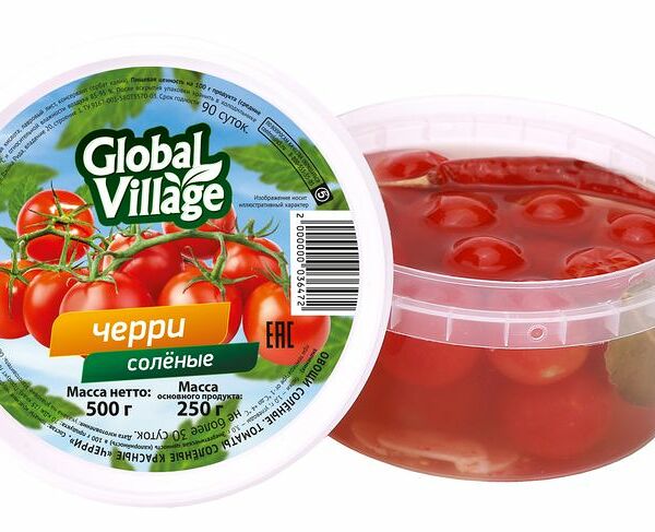 Томаты Global Village черри соленые красные 500 г