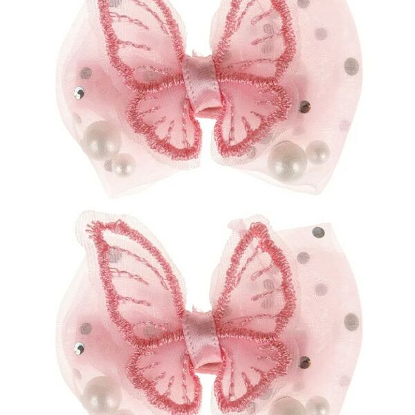 Заколки для волос Lukky Fashion Бантик Шифон с жемчужинами, 2 шт в ассортименте