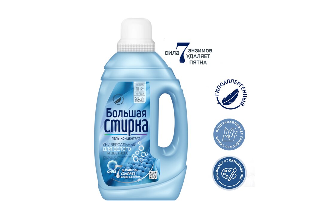 

Гель для стирки Большая Стирка универсальный 1.2 л
