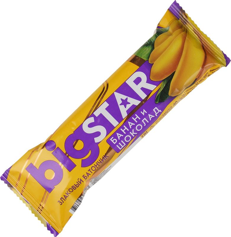 

Батончик злаковый Big Star Банан и шоколад, 40 г