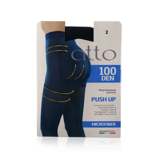 Женские моделирующие колготки из микрофибры Atto Push Up 100den Синий 2 размер