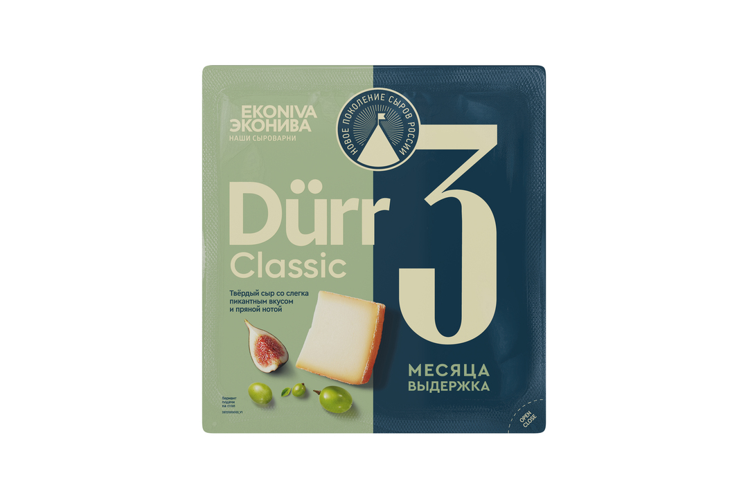 

Сыр твердый ЭкоНива Dürr Classic 50%, 3 месяца выдержки, 200 г