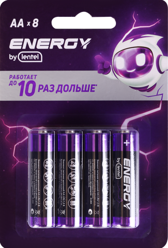 

Элемент питания ENERGY BY LENTEL AA LR6-8B, 8 шт