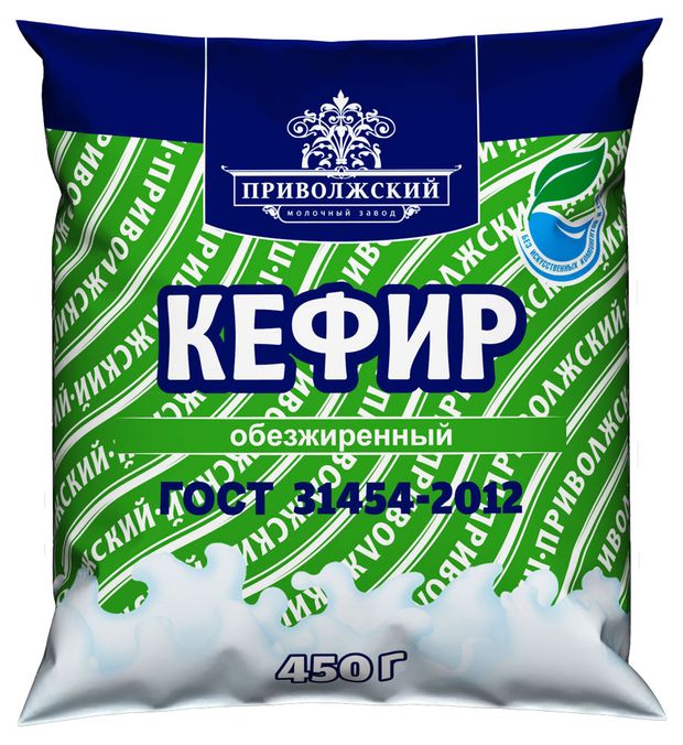 

Кефир Приволжский Молзавод обезжиренный 0.1% 450 г