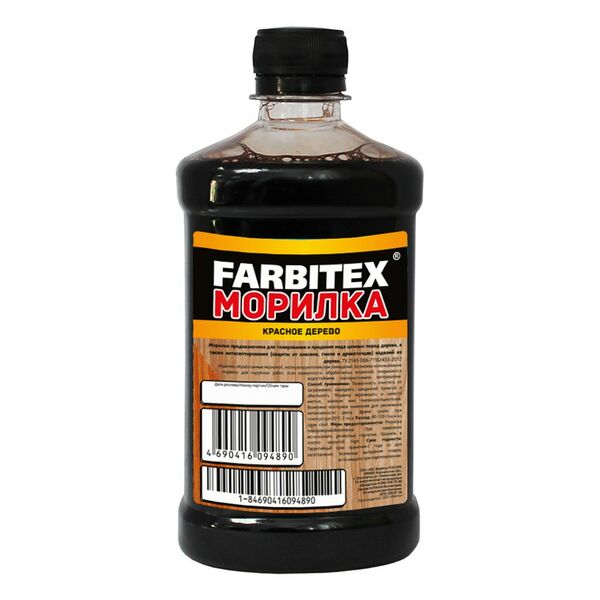 Морилка деревозащитная водная Farbitex, красное дерево, 0.5 л