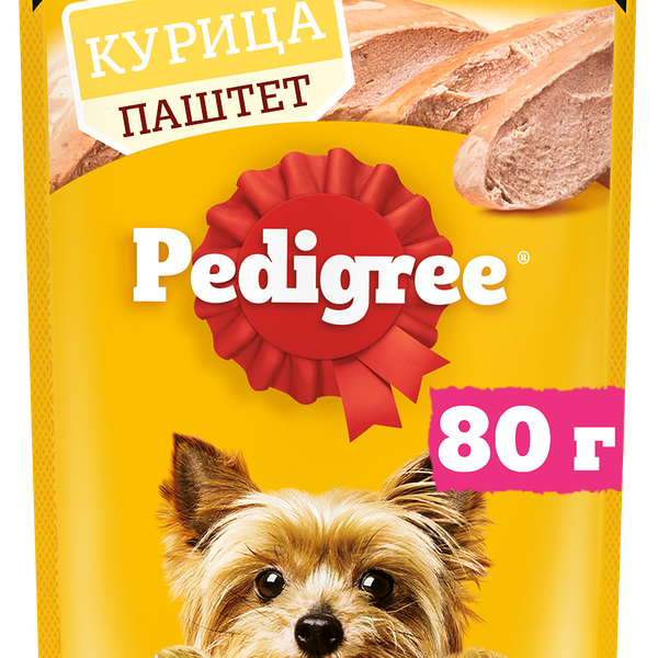 Влажный корм PEDIGREE® для миниатюрных собак, паштет с курицей 80г
