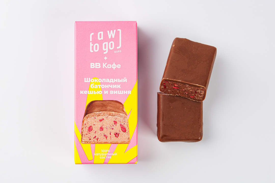 

Батончик шоколадный с кешью и вишней Cherry Lady, Raw to Go 45 г