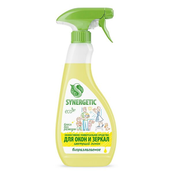 Средство для мытья стекол Synergetic Цветущий лимон 500 мл