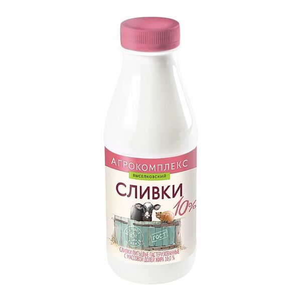 Сливки питьевые 10% Агрокомплекс, 400г