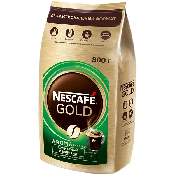 Кофе растворимый NESCAFE Gold Aroma Intenso 800г