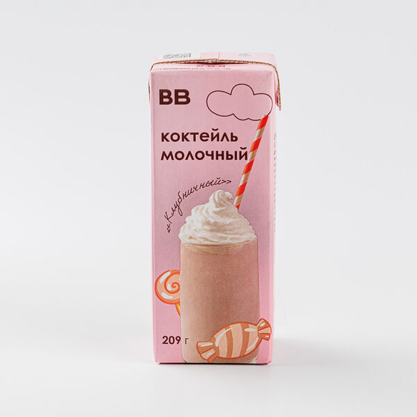 Коктейль молочный ВкусВилл Клубничный