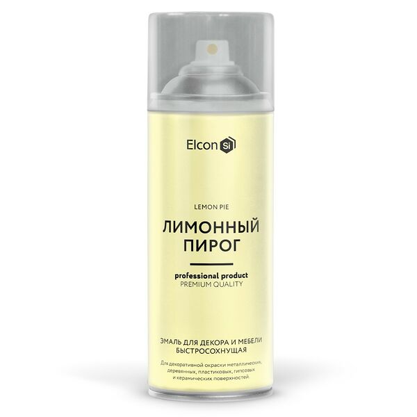 Эмаль для декора и мебели быстросохнущая Elcon, лимонный пирог, 520 мл, аэрозоль
