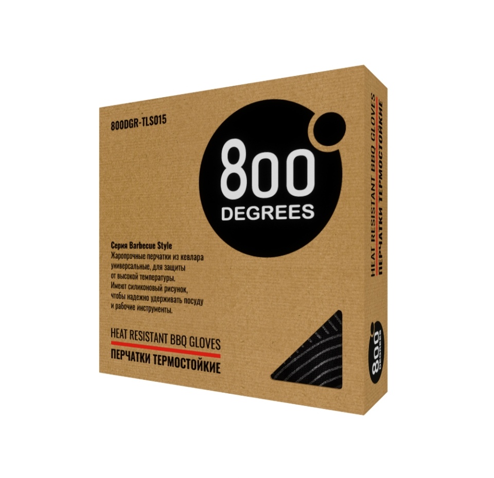 

Перчатки 800 Degrees термостойкие из кевларовой нити Heat Resistant BBQ Gloves P