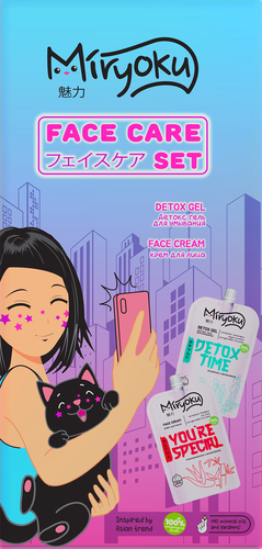 

Набор подарочный женский: Miryoku Face&detox гель для умывания 100 мл, крем для лица 100 мл