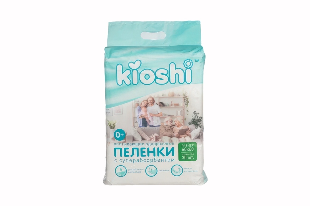 

Пеленки Kioshi Впитывающие одноразовые 60х60 см