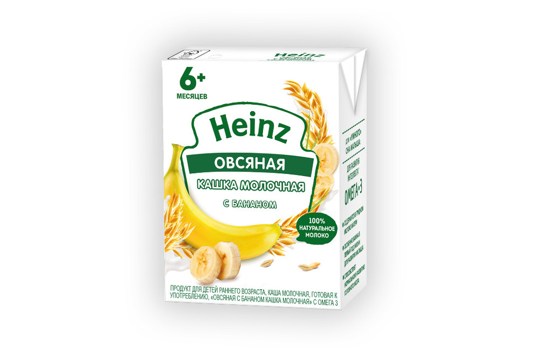 

Каша молочная Heinz Овсяная c бананом с 6 месяцев 200 мл