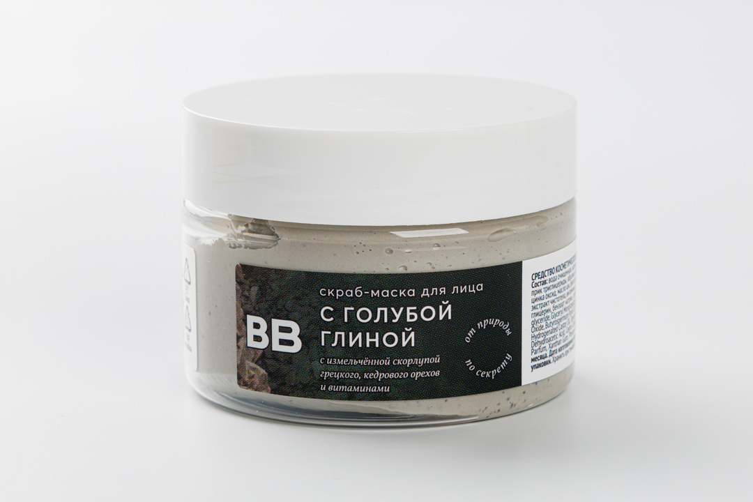 

Скраб-маска для лица с голубой глиной ВВ, 100 мл