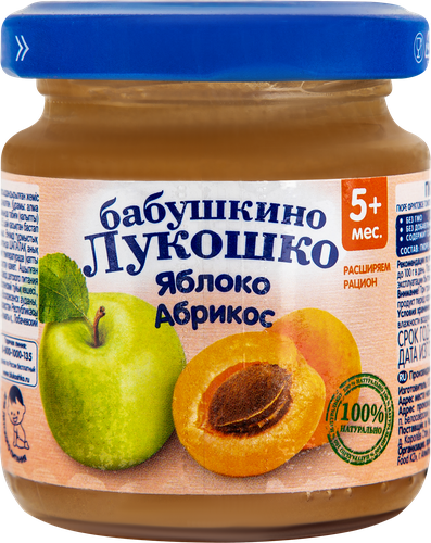 

Пюре фруктовое Бабушкино Лукошко яблоко абрикос 100 г