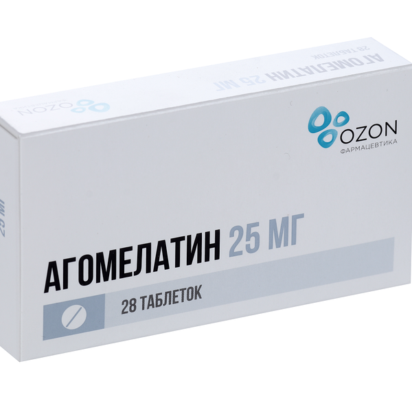 Агомелатин таблетки 25 мг 28 шт