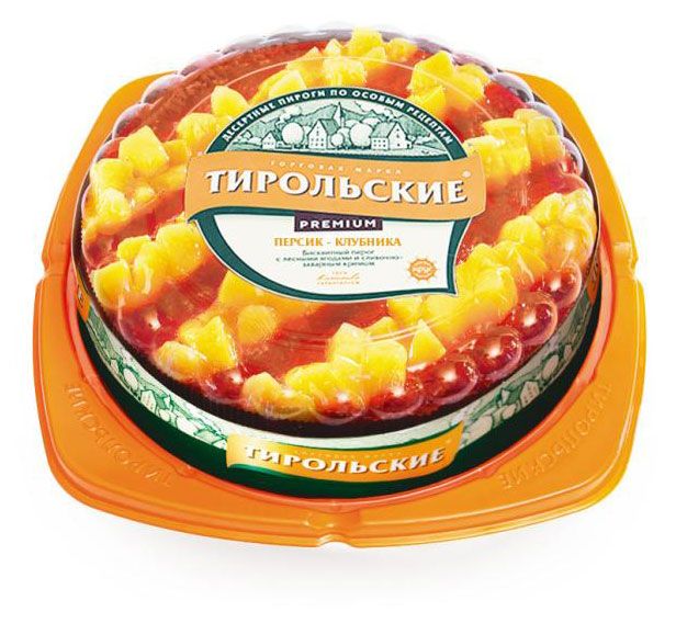 

Пирог Тирольские пироги Персик-клубника 530 г