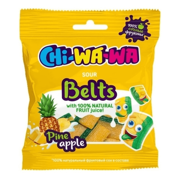 Мармелад CHI-WA-WA ремешок кислый со вкусом ананаса и лимона