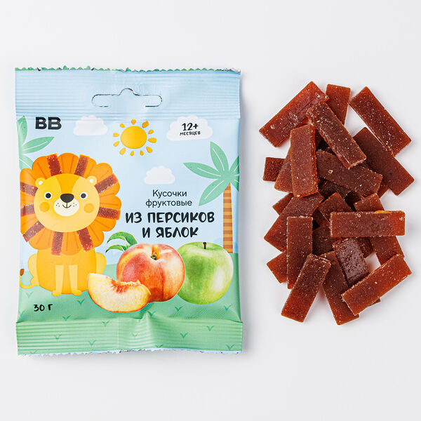 Кусочки фруктовые из персиков и яблок