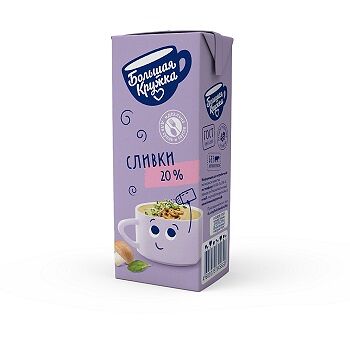 Сливки Большая Кружка для супов и соусов 20%