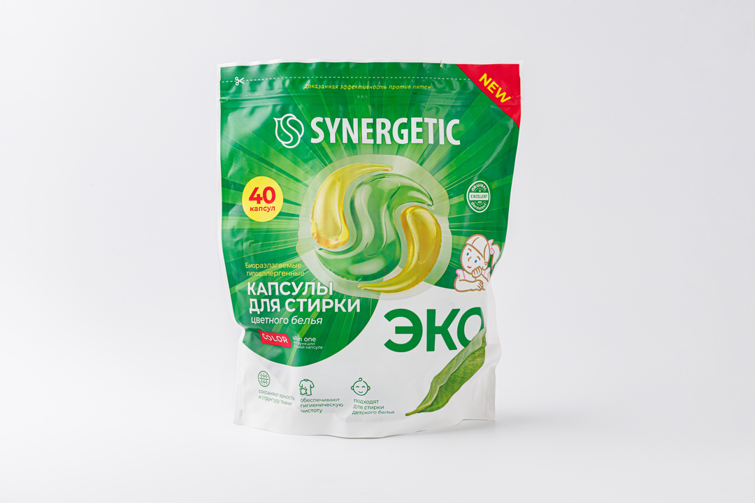 

Капсулы для стирки Synergetic Color, 40 шт