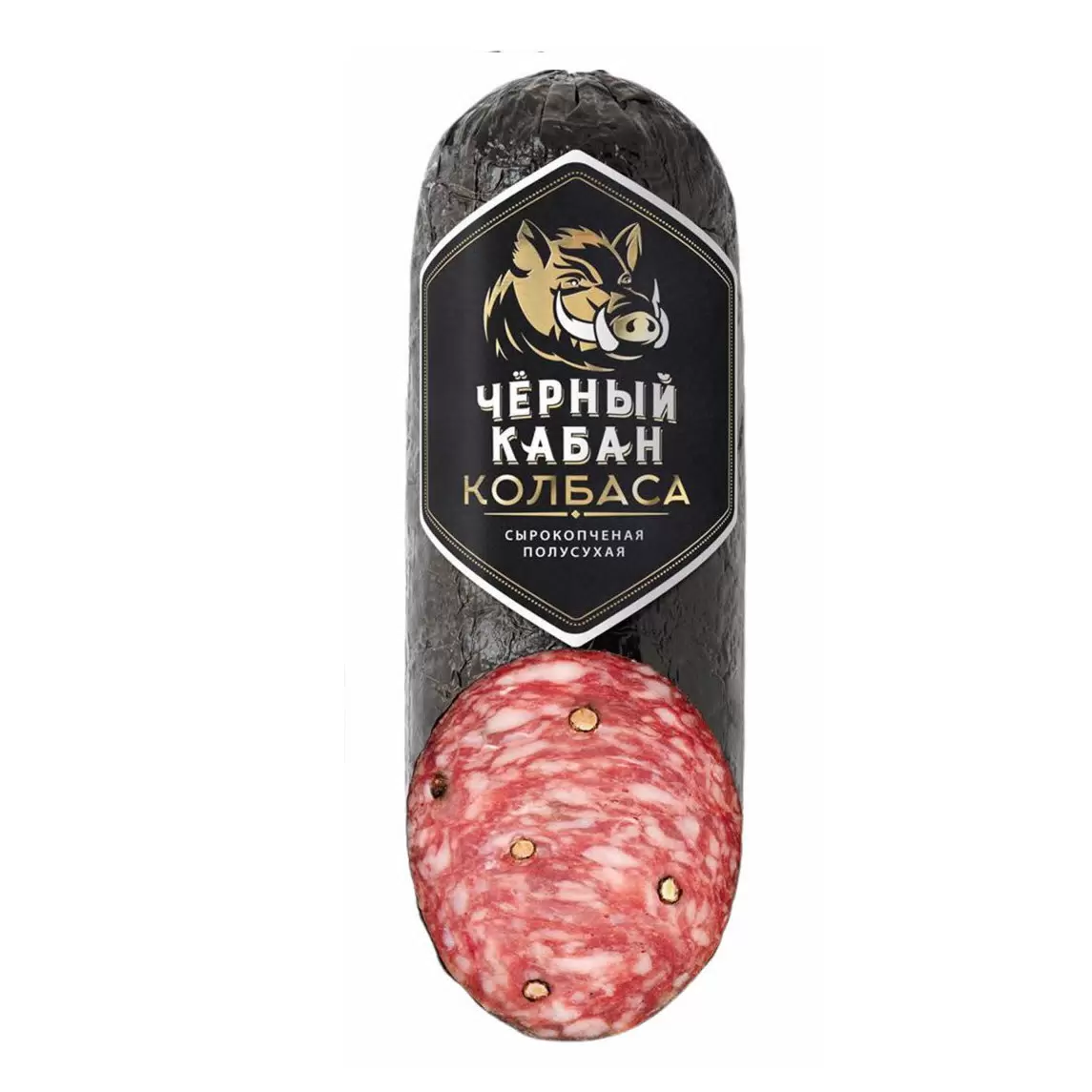 

Колбаса сырокопченая Черный кабан Еврейская полусухая вес