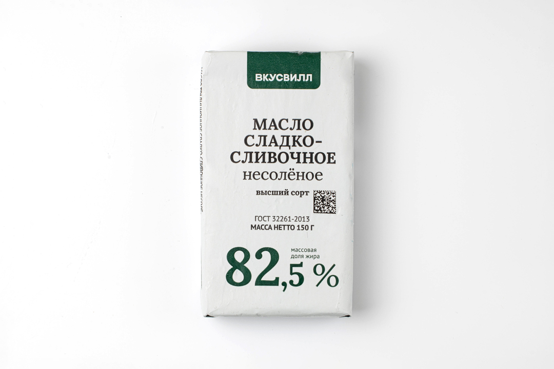 

Масло сладко-сливочное несоленое 82,5%, 150г