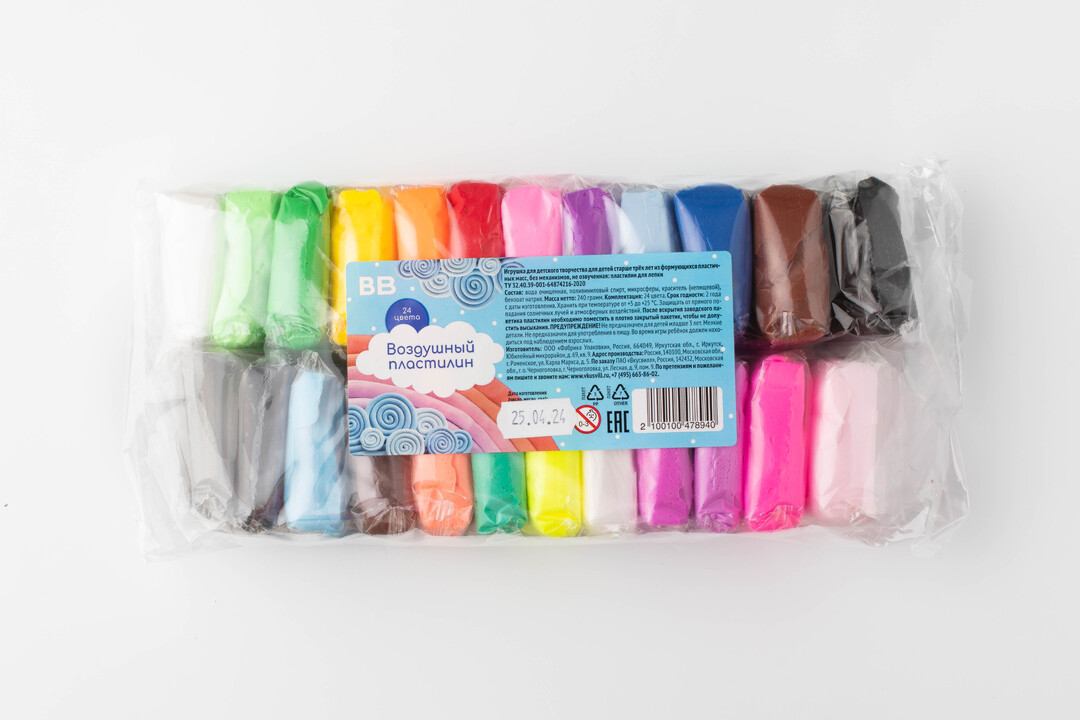 

Воздушный пластилин 24 цвета