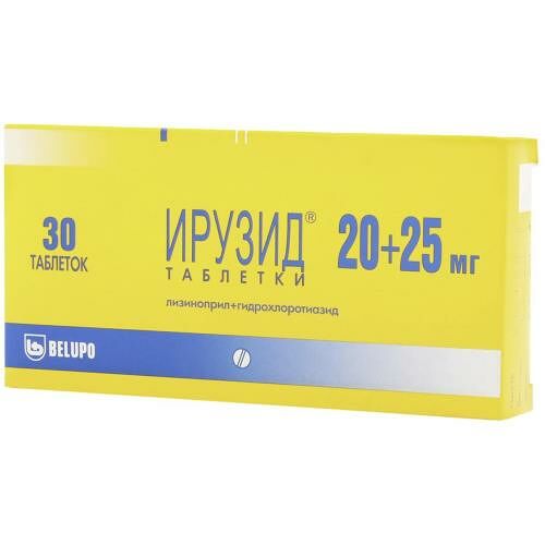Ирузид таблетки 20 мг + 25 мг 30 шт