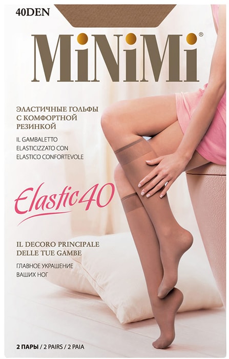 

Гольфы женские Minimi Elastic Lycra 40 den Caramello 2 пары
