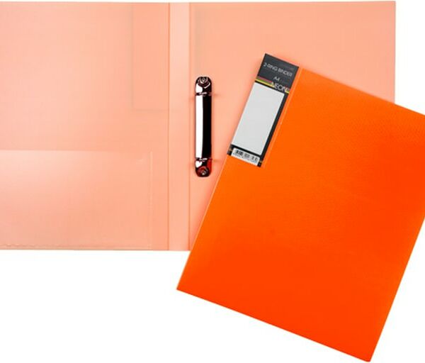 Папка Hatber Diamond Neon HD на 2-х кольцах А4 оранжевая