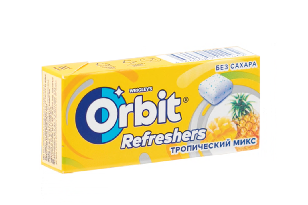 

Жевательная резинка Orbit Refreshers Тропический микс 16 г