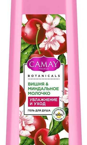 Гель для душа Camay вишня и миндальное молочко