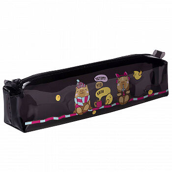 Пенал на молнии мягкий Hatber Потому что Капибара, 210×45×45 мм
