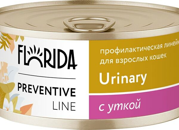 Влажный корм для кошек Florida Профилактика мочекаменной болезни с уткой 100г