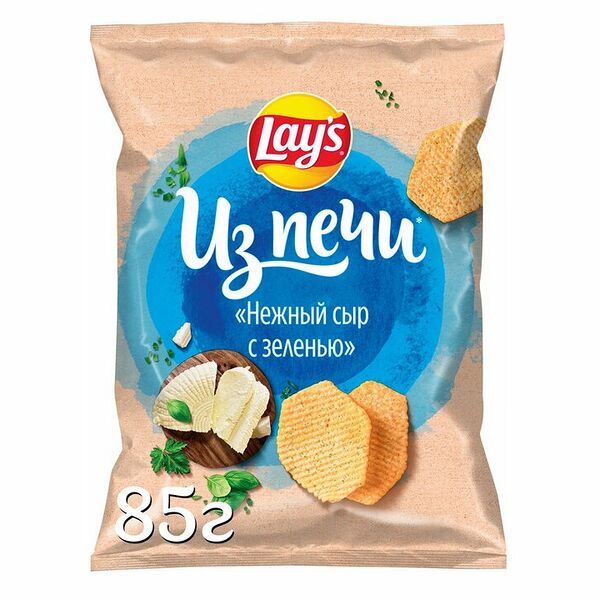 Чипсы картофельные Lay's Из печи Нежный сыр с зеленью 85г