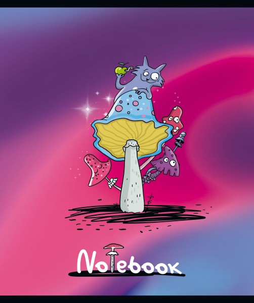 

Тетрадь ПЗБМ Грибы на скрепке матовая ламинация клетка А5 48 листов 1 шт. дизайн в ассортименте