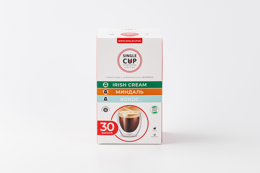 

Набор кофе Single Cup Coffee в капсулах: Irish Cream, миндаль, кокос 165 г