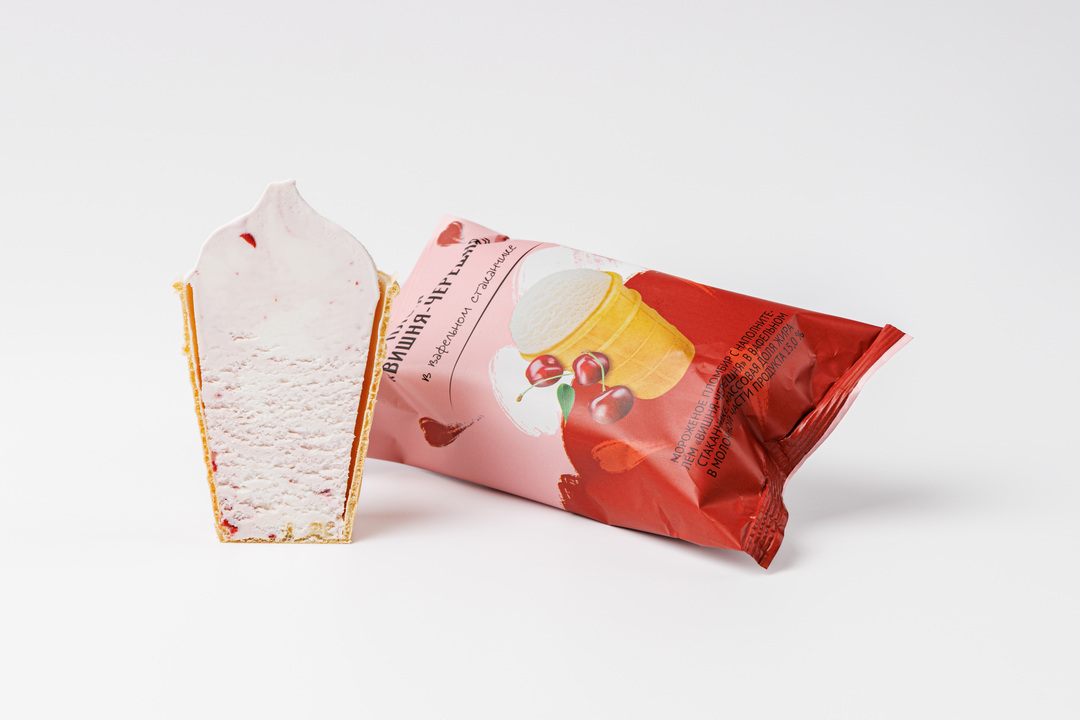 

Пломбир Вкусвилл Вишня-Черешня в вафельном стаканчике, 90 г