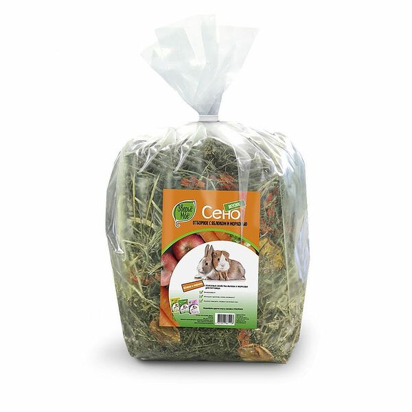 Зверье мое Сено отборное луговое с яблоком и морковью 500 г