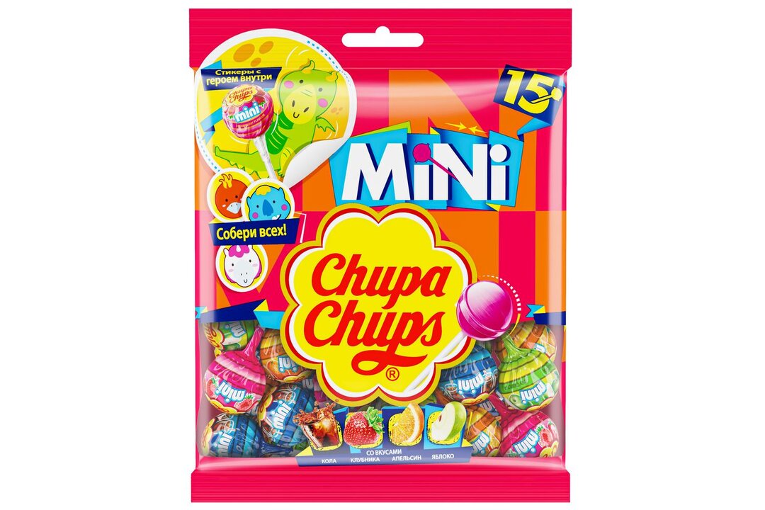 

Карамель Chupa Chups Mini ассорти вкусов дизайн упаковки в ассортименте 90 г