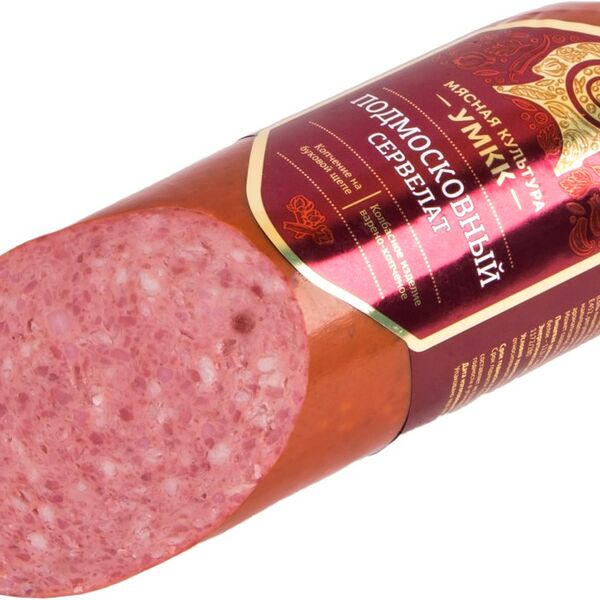 Колбаса копчено-вареная УМКК Сервелат Подмосковный