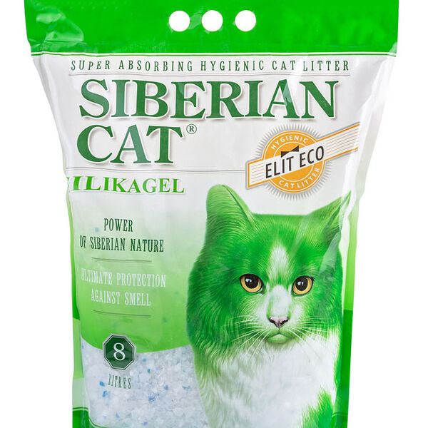Наполнитель Сибирская Кошка Элитный ЭКО силикагель для кошек, 8 л